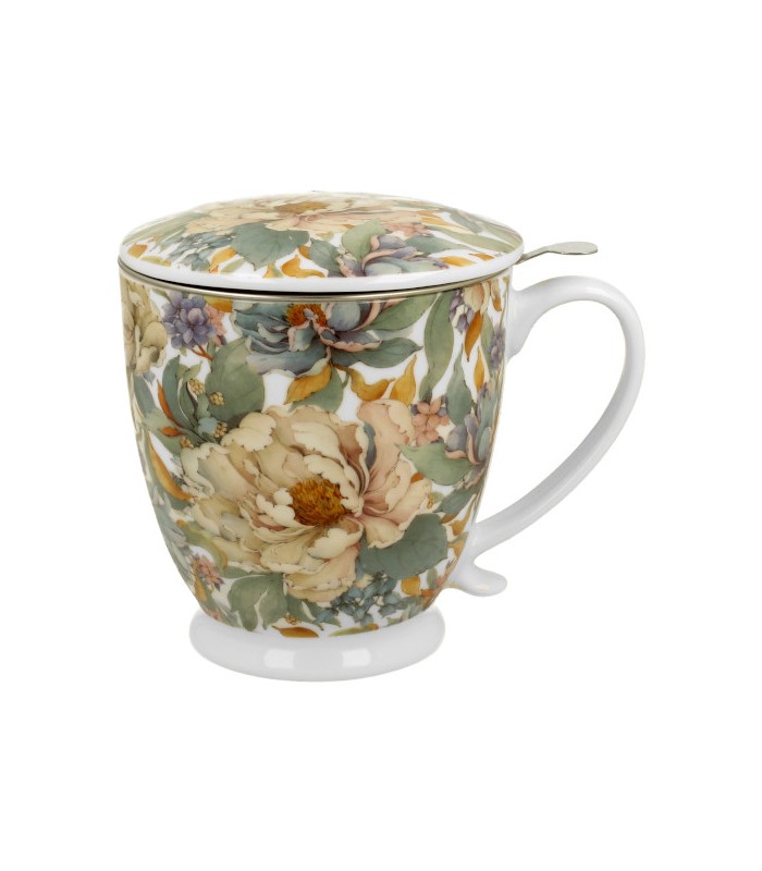 Taza Peony de porcelana - 0,50 L con filtro y tapaTé y Sensaciones