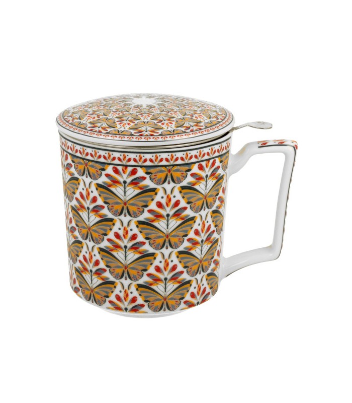 Taza Papilio de porcelana - 0,40 L con filtro y tapaTé y Sensaciones