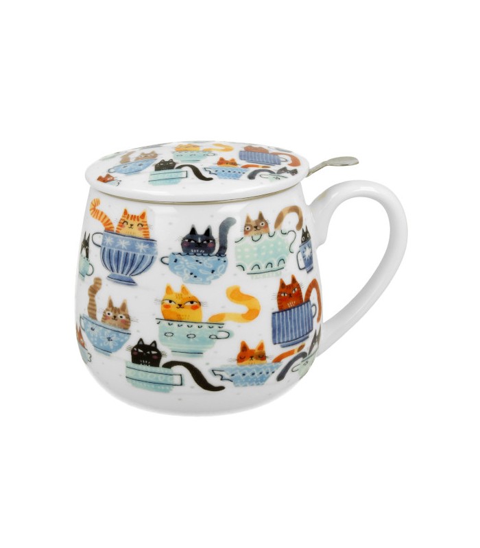 Taza Teacup de porcelana - 0,40 L con filtro y tapaTé y Sensaciones