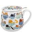 Taza Teacup de porcelana - 0,40 L con filtro y tapa