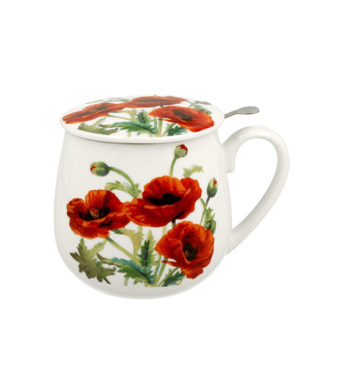 Taza Poppies de porcelana - 0,40 L con filtro y tapaTé y Sensaciones