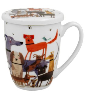 Taza Walk de porcelana - 0,35 L con filtro y tapa