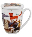 Taza Walk de porcelana - 0,35 L con filtro y tapa