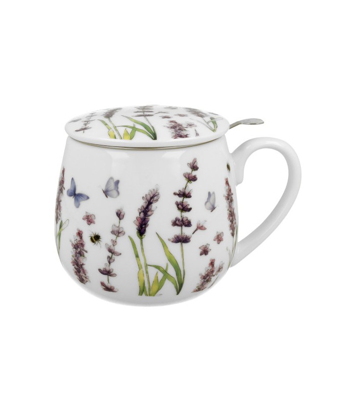 Taza Lavender de porcelana - 0,40 L con filtro y tapaTé y Sensaciones