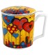 Taza Modern Heart de porcelana - 0,40 L con filtro y tapa.Té y Sensaciones