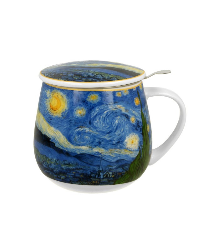 Taza Starry de porcelana - 0,40 L con filtro y tapaTé y Sensaciones
