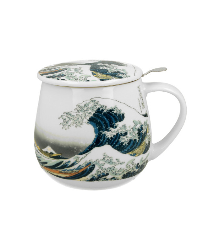Taza Wave de porcelana 0,40 L con filtro y tapaTé y Sensaciones
