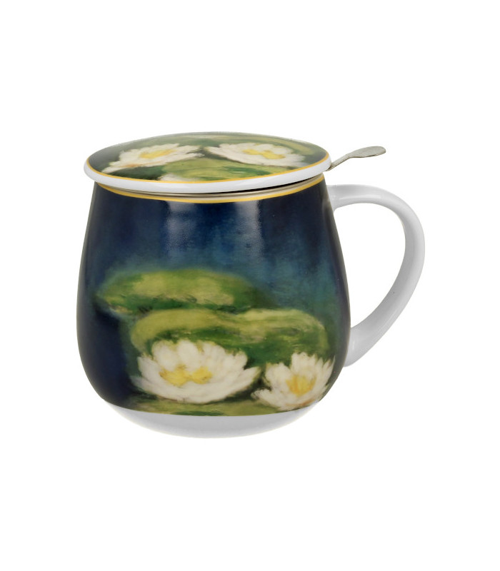 Taza NENUFARS de porcelana - 0,40 L con filtro y tapaTé y Sensaciones