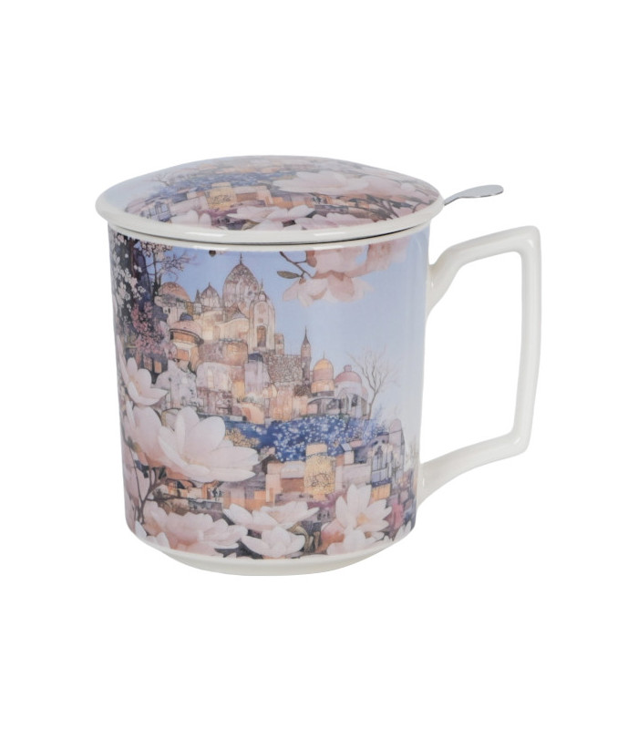 Taza Modern-Magnolia – Porcelana 0,40 L con filtro y tapaTé y Sensaciones