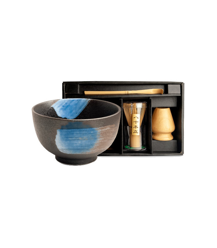 Set Kurosuishou – Cerámica japonesa para matcha (0,50 L) con soporte de maderaTé y Sensaciones