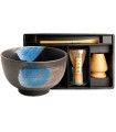 Set Kurosuishou – Cerámica japonesa para matcha (0,50 L) con soporte de madera