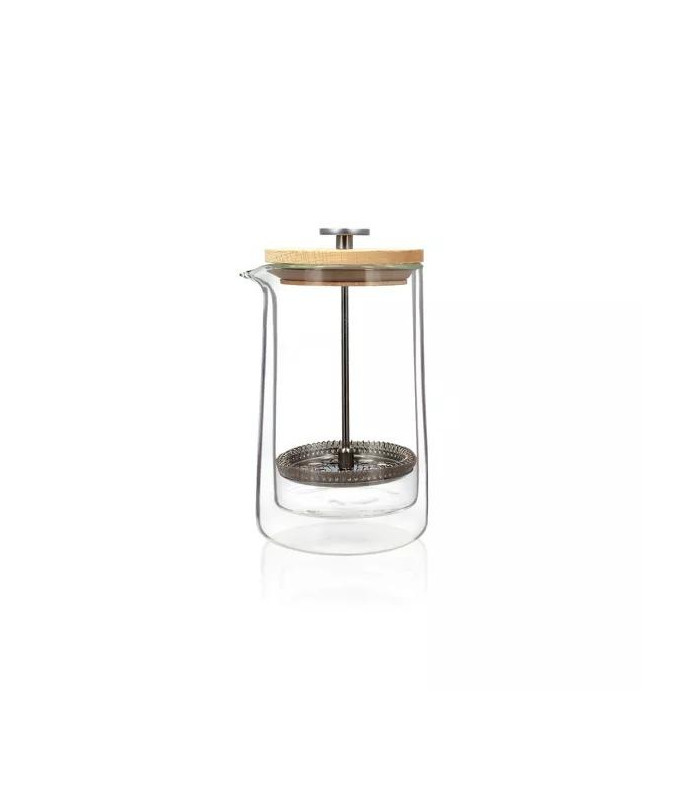 Cafetera de Émbolo Doble Pared 500ml, Vidrio BorosilicatoTé y Sensaciones