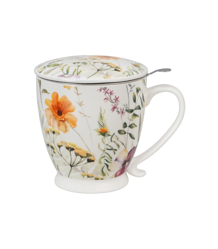 Taza Pansy de porcelana - 0,50 L con filtro y tapaTé y Sensaciones