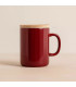 Taza Anna – Gres Magenta 350 ml con filtro y tapa de maderaTé y Sensaciones