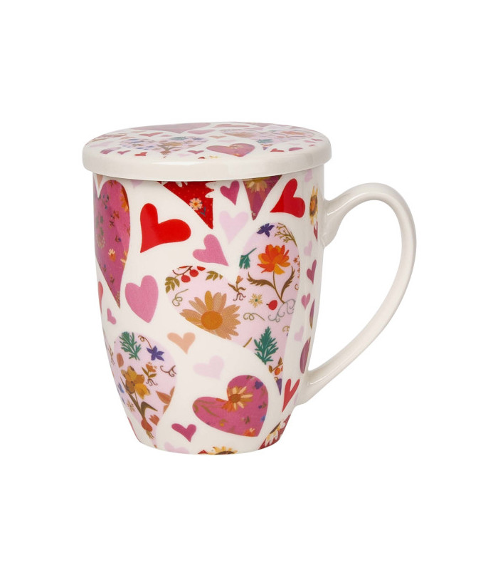 Taza Pink-Hearts con filtro y tapa 0,35 L – PorcelanaTé y Sensaciones