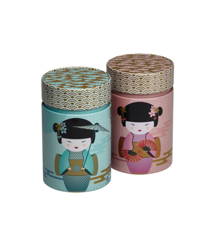 Lata Geisha para té 150 g – 2 modelos (azul y rosa)Té y Sensaciones