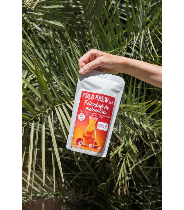 Cold Brew FELICIDAD DE MELOCOTÓN — Té negro sabor melocotón (100 g)Té y Sensaciones