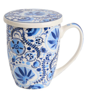 Taza NARESH de porcelana - 0,35 L con filtro y tapa.Té y Sensaciones