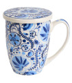 Taza NARESH de porcelana - 0,35 L con filtro y tapa.