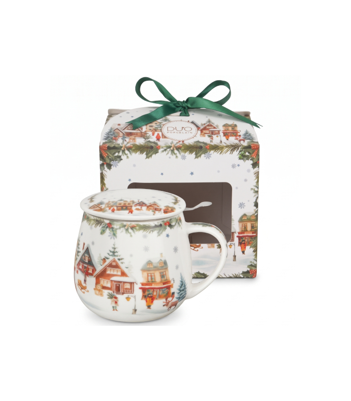 Taza Village — Porcelana 0,40 L con filtro y tapaTé y Sensaciones