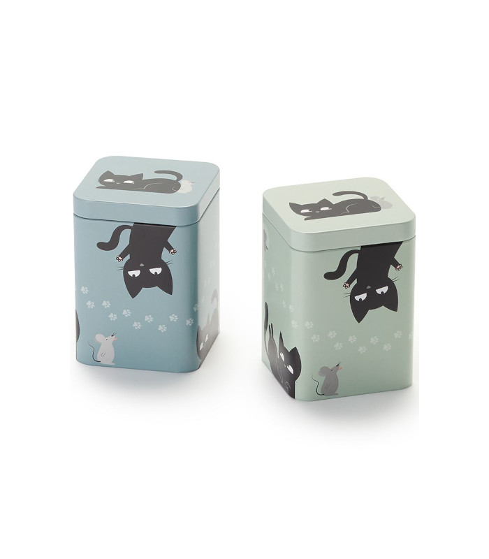 Memoria recuperada LATA MOUSE-CAT para 100 g de té: 2 modelosTé y Sensaciones