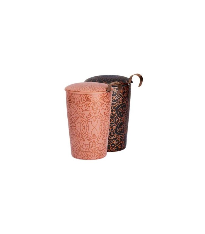 Taza Manjula Teaeve de Porcelana 0,35 L – Con Filtro y Tapa, 2 ModelosTé y Sensaciones